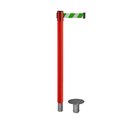 Montour Line Stanchion Belt Barrier Removable Base Red Post 7.5ftGrn/Wh Belt MSX630R-RD-GWD-75